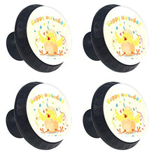 Set di 4 maniglie rotonde per armadio da cucina, credenza, cassettiera, cassettiera, con viti, per cucina, comò, armadietto, bagno, armadio, carino, carino, carino, giallo e coriandoli