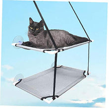 Letto per gatti Livelli Pet Window Perch doppie Cat amaca riposo Sedile Pet Hanging letto per i Sunbath Grey