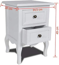Wakects - Tavolino da comodino con 2 cassetti, in MDF, stile elegante e robusto, per camera da letto, 34,5 x 30 x 49 cm, 2 pezzi