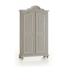 Estense - Armadio 2 Ante Legno MASSELLO L 112 P 46 H 204 Colore Grigio E Bianco - 475AGRIG