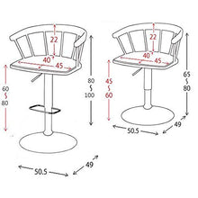bdb Set di 2 Sgabelli da Bar Alti, Sedie da Bancone con Schienale in Legno，Sgabello Girevole A 360 ° ，Regolazione in Altezza mobilia (Colore : Brown-High Stool)