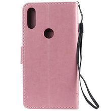 Robinsoni Custodia Compatibile con Xiaomi Play Cover Folio a Fogli Mobili Cover Libro Pelle PU Case Taccuino Cover Portafoglio Custodia Libretto Retro Flip Caso Gatta in Rilievo Cover,Rosa