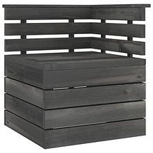 Festnight Set Divani da Giardino | Set di Mobili da Giardino | Set Divano Esterno su Pallet 10 pz Legno Pino Grigio Scuro