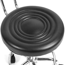 Sgabello da Massaggio con Pulegge Altezza Regolabile 74-87 Cm Sgabello Sgabelli Rotazione di 360 Gradi per Salone Bellezza Tatuaggio Parrucchiere Dentista,Nero,Ironwheel