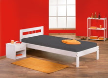 Inter Link Single Bed in Varnished Solid Pine (without slatted base), White, 90x190 cm