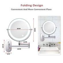 HGXC Specchio da Barba a Parete con Specchio da Bagno con ingrandimento 1X / 10X, 360 °; Girevole, Alimentato da 4 batterie AAA