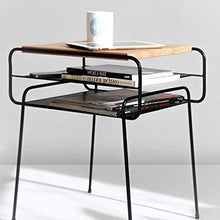 Comodini Semplice Moderna Ferro Battuto Comodino Nordic Piccolo tavolino Comodini o Tavolo con 2 Livello Shelving Comodini Letto (Color : Black)