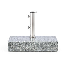 blumfeldt Schirmherr 25HSQ - Supporto Ombrellone da Terrazza, Rettangolare, in Granito, 25 kg, Superficie 45 x 22 cm, Fusto in Acciaio Inox, Grigio Lucido
