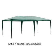 Outsunny Gazebo Multifunzionale Tendone da Esterno per Campeggio, Eventi, con Pannelli Rimovibili, in Acciaio, Verde Scuro, PE 3 x 6m