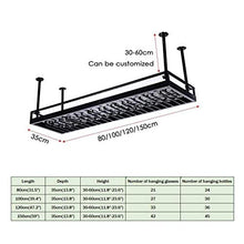 ZLJ Portabottiglie da Vino in Metallo a Parete a soffitto Appeso a portabicchieri da Vino Decorazione mensola Bar ristoranti Cucina (Dimensioni: 120 * 35 cm)