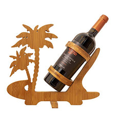 BAMBOO CRAFTS Portabottiglia Stabile e Pieghevole in Legno di bambù, Design Palme Adatto per Qualsiasi Bottiglia di Vino Ottimo per Far Risaltare La Bottiglia e Rallegrare Soggiorni E Cucine