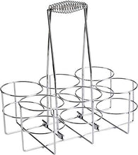 APS portabottiglie, portabottiglie, contenitore per 6 bottiglie, anello Ø 9,5 cm, 21,5 x 32 cm, altezza 33 cm, in metallo cromato