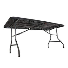 Arebos Tavolo da Buffet | Pieghevole | 180 x 75 x 74 cm | Effetto Rattan | 6 Persone | Incluso Maniglia per Il Trasporto
