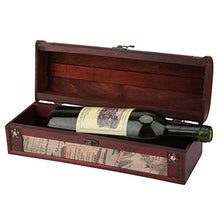Hztyyier Scatola per Bottiglia di Vino in Legno Vintage con Finitura Anticata, Cassa per Bottiglia in Legno, Scatola per l'imballaggio di Bottiglie Singole per Vino Rosso Champagne