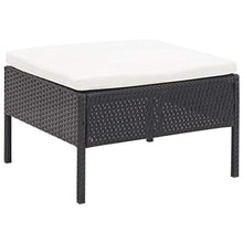 Tidyard Set Divani da Giardino in Polyrattan, Set Divano Esterno con Cuscini Nero 5 pz
