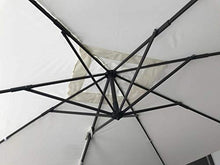 FP-TECH OMBRELLONE da Giardino DECENTRATO 3X3 ORIENTABILE Girevole A 360° PALO Alluminio (Struttura Antracite e Telo Bianco)
