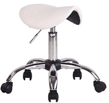 CLP Sgabello Sella da Lavoro Augsburg in Similpelle I Sedia Sgabello Parrucchiere con Ruote I Sgabello Ergonomico Studio Tatoo, Colore:Bianco
