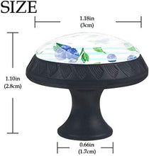 Acquerello blu a strisce floreali Pomelli per Porta Set di 4 Pomelli per Mobili Manopole per Cassetti Cucina Armadio Vetro