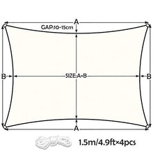 LIAOYI Tenda a Vela Rettangolo Vela ombreggiante Impermeabile Tenda a Vela Parasole Protezione UV per Terrazza Campeggio Giardino Esterno(3 x 4 m, bianco latte)