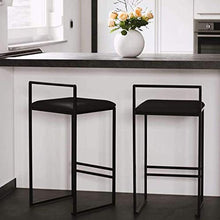 HLL Sgabelli, Casa Elegante Décor Set Di 1 Pc Sgabello Bar Colazione Pianale da Cucina Sedile Bar Sedia con Gambe in Metallo ad Alta Sgabello Sgabelli,Nero,76 cm