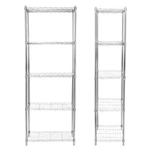 Scaffali in Piedi, scaffali in Metallo a 5 Ripiani Scaffalatura portaoggetti Scaffale da Cucina Indipendente Scaffale da Cucina per spazi Stretti Soggiorno Camera da Letto Corridoi