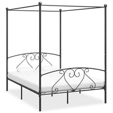 SKM Letto a Baldacchino Grigio in Metallo 140x200 cm (25kg)