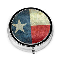 Texas The Lone Star State - Contenitore rotondo per pillole a 3 scomparti, in metallo, per medicina e vitamina