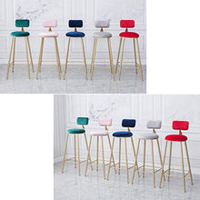 Posto a sedere Sgabello Alto velluto imbottito Bar Sgabello con gambe d'oro ferro Cucina Colazione Dining Chair poggiapiedi contatore Altezza sgabello, Altezza seduta 75cm, Carico massimo 150 kg sgabe