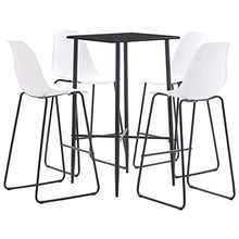 Tidyard Set 5 pz da Bar, Set Tavolino Bar, Set di Mobili per Cucina, Set Bar per la Casa, Set Tavolo e 4 Sedie da Bar Alti, in plastica
