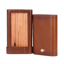 FxsD Cigar Box, Portable Cigar Box in Similpelle, Legno di Cedro Fodera, 3 Sigaro idratante bocchini ## (Color : Brown)
