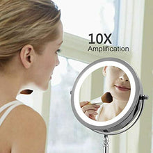 Specchio 7 Pollice a 360 ° Ruota a Doppio Lato cosmetico 10x LED LED a LED Trucco per Trucco