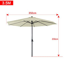 Froadp Ø3.5m Ombrellone in Poliestere Ottagonale Solare Protezione con Ø38mm Manico in Aluminum Ombrellone per Balcone Terrazza Piscina Patio(Beige)
