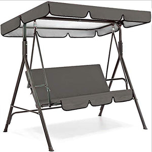 KINGEE Set di Copertura per Dondolo da Patio 3E 2 Posti, Superiore di Ricambio E Copertura, Dondolo Coperti da Giardino, Copertura Altalena da Terrazza Anti-UV 210D Oxford,Grigio,142×120×18cm