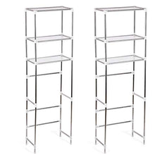 3 piani scaffale Mobile Scaffale Bagno e WC, scaffale Mobile portaoggetti per Bagno, Scaffale salvaspazio, Mensole Organizer Mobile per lavatrice per Bagno e WC, argento(160*68CM)