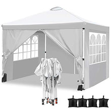 Hikole Gazebo 3x3 Pieghevole Gazebo Esterno Impermeabile Tenda da Gazebo Giardino con 4 Pareti Laterali e 4 Borsa per Contrappeso