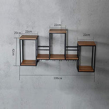 Rastrelliere per bicchieri da vino A parete vino scaffale di metallo di ferro for Bar Wine Glass Holder pensili cubo di legno Mensola Organizzazione e conservazione per l'arredamento ( Color : A )