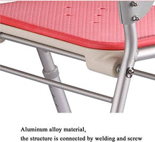 Sgabello da doccia Bagno sgabello rosa anziano Bathing sedia pieghevole Bagno Doccia con schienale Sgabello regolabile in altezza Bagno Sgabello con schiuma EVA Cuscino girevole corrimano e oversize a