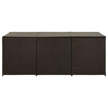 Festnight Baule da Giardino, Baule Multibox in Polyrattan 180x90x75 cm Marrone