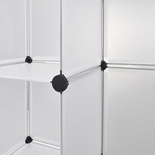 Luckyfu Questo Scaffale armadietto modulare con 18 Scomparti Bianco 37 x 146 x 180,5 cm.Questo Armadio Fornira Una Soluzione di Stoccaggio Ideale.Armadio Guardaroba.