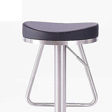 Zhangmeiren Sgabello da Bar in Acciaio Inox Sgabello Alto Moderno Bar Sedia da Bar Sedia Girevole in Pelle (Color : Black)
