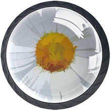 White Little Daisy Petal Blooming Pomelli per Porta Set di 4 Pomelli per Mobili Manopole per Cassetti Cucina Armadio Vetro