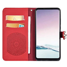Herbests Cover Huawei Honor 7C/Huawei Y7 2018 Flip Case Custodia Portafoglio in Pelle Cover a Libro Custodia Mandala Brillantini Diamante Strass Case Cover con Funzione Stand,Rosso