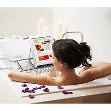 AnnYGJ Metallo Vassoio di Vasca da Bagno, Bagno Rilassante Posto iPad Mensola Mensole in Vetro per L'hotel Domestico Rack Bagno, Mensole Telescopiche 63.5-98cm