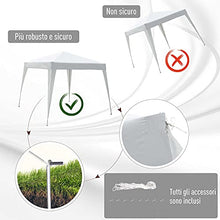 Outsunny Gazebo Pieghevole da Giardino 3x3m Struttura in Acciaio, Corde Antivento e Sacca di Trasporto, Bianco