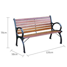 Outdoor furniture Panca da Giardino Sedia in Metallo, Panca a doghe in Legno massello anticorrosivo Resistente alle intemperie, Robusta e Spessa Struttura in ghisa, Panca in Metallo Sedia da Parco