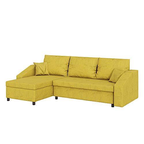 Selsey Morabod - Divano letto angolare - Tessuto Rico 10 giallo - Larghezza 230 cm - a forma di L - Arredi Casa