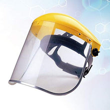 Happyyami 2Pz Motosega Casco in PVC Taglio Erba Sicurezza Visiera Schermo Protettivo Antispruzzo per Lavori di Cucina in Ufficio Protezione Esterna Industriale (Giallo)