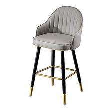 CMX-Barhocker Sedie da bancone, sgabelli con Schienale e poggiapiedi, sedie da Bar per la Colazione in Cucina, Sedile in Pelle PU, Gambe in Metallo Nero