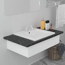 vidaXL Lavabo da Incasso con Foro di Trabocco Moderno Elegante Lavandino Lavello Sanitari Bagno Toilette 42x39x18 cm in Ceramica Bianco