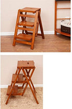Mirui Sgabello Legno Folding Passo Sgabello Sgabello Scala Domestica scaletta Pieghevole di Legno di Gomma a Doppio Uso Multifunzionale Risparmiare Spazio, Peso 120kg Bearing